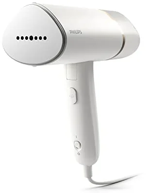 Philips Serie 3000 Plancha vertical-Vaporizador -1000 W, 20 g/min de vapor, Depósito de agua de 120 ml extraíble, Diseño compacto y plegable ideal para viajar, Blanca (STH3020/10)