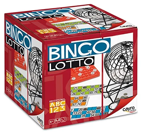 Cayro - Bingo - + 6 Años - Modelo Lotto - Juego Divertido de Mesa - para Niños y Adultos - Bombo Metálico - Incluye 48 Cartones - para 2 a 8 Jugadores