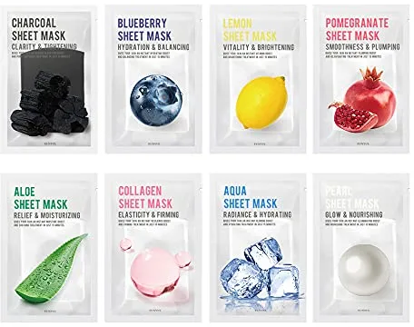 [Paquete De 8] EUNYUL Puriy Mascarilla Facial 8 tipos, Hidratantes Y Calmantes Cuidado De La Piel Coreano