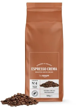 by Amazon - Café en grano Natural Espresso crema, tueste claro - Certificado Rainforest Alliance, 500g