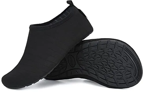 SAGUARO Zapatillas de Casa Hombre Mujer Pantuflas Interior Exterior Slipper Antideslizante Suave, Negro puro 44/45EU