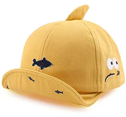 Sombrero para bebé o niño de algodón, Gorra de Sol, para bebé o niño, Primavera de Verano (Amarillo, 3-12 Meses, 3_Months)