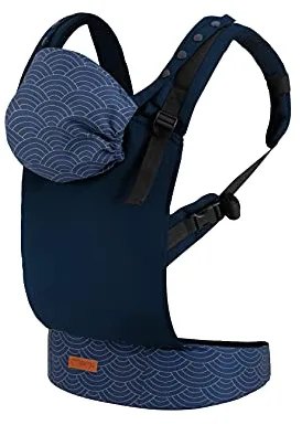 Portabebés MoMi COLLET para niños de 3 a 48 meses (peso 4 a 20 kg), 2 posiciones de transporte con 6 puntos de ajuste, con capucha y reposacabezas para el niño