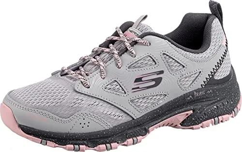 Skechers HILLCREST PURE ESCAPADE, Zapatillas de Deporte para Mujer, Gray Leather / Mesh / Pink Trim, 38.5 EU