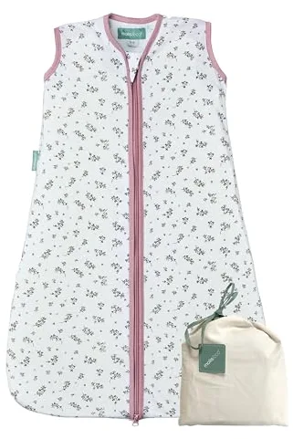 molis&co - Saco de Dormir para bebé 0.5 TOG - 70 cm (0-6 Meses) - Saco Dormir Bebe Verano sin Mangas - Saco de Dormir Bebe para Niños Niñas (Unisex) - 100% Algodón (Certificado Oeko-Tex) - Bloom Pink