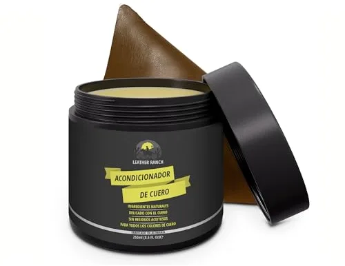LeatherRanch Reparador Cuero Coche, Sofá, Chaqueta de Cuero sin Residuos Grasos, 250 Ml - Hidrata y Restaura el Color del Cuero - Crema Cuero Vegetal