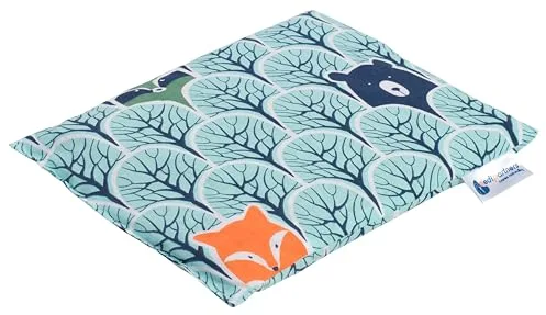 Medi Partners Saco de Semillas para Microondas 20x25cm Cojin 500g 100% Algodón Saquitos bolsa Semillas calor Microondas Almohadillas Saco Termico (Mapache en el bosque)