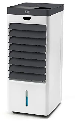 BLACK+DECKER - Climatizador Evaporativo 75W | 5L | Oscilante | Pantalla Digital | Mando a Distancia | Temporizador 7.5h | 3 Velocidades y Modos | 4 Contenedores Hielo | Ruedas