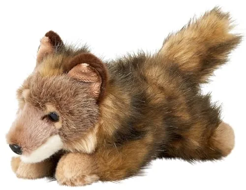 Uni-Toys - Wolfsjunges, tumbado - 24 cm (longitud) - lobo, animal del bosque - peluche