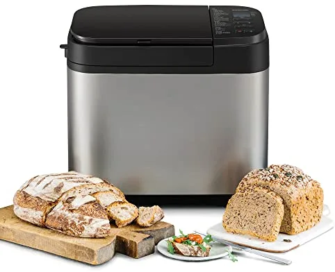 Panasonic SD-YR2550SXE Panificadora Automática con Dispensador, 850 W, Sensor de Temperatura, Temporizador Digital 13H, 31 Programas, Plateado