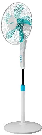 Cecotec Ventilador de Pie con Mando a Distancia y Temporizador EnergySilence 530 Power Connected White. 50 W, 5 Aspas de 40 cm, 3 Velocidades, Motor de Cobre, Oscilante, Pantalla, Blanco