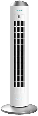 Cecotec Ventilador de Torre con Temporizador EnergySilence 8090 Skyline. 60 W, 33'' (84 cm) de Altura, Oscilación, Motor de Cobre, Control Mecánico, 3 Velocidades, Blanco
