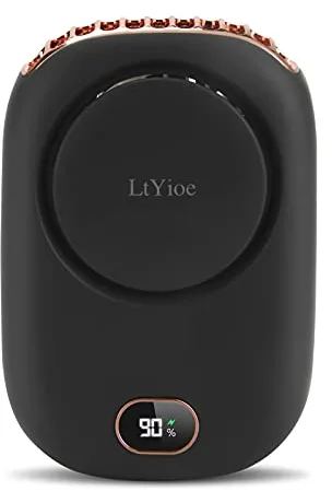 LtYioe Ventilador Portatil Ventilador de Mano USB Recargable con 3 Velocidades y Pantalla LED inteligente, Ventilador Pequeño Silencioso para Oficina Interior Viajes Aire Libre (Negro)