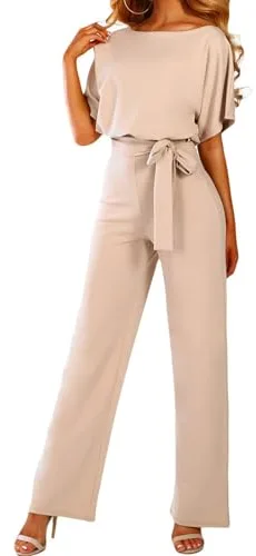 Coloody Mono Para Mujer Manga Corta pantalones elegantes mono informal suelto con cinturón