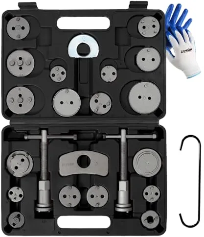 ATPEAM 24 Piezas Reposicionador de Pistones de Freno, Kit Completo para Cambiar Discos, Zapatas y Pastillas de Freno