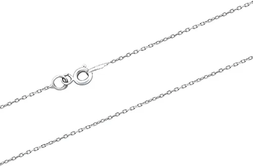 MYSTIC JEWELS By Dalia - Cadena de Plata de Ley 925 Rodiada Forzada Diamantada de 1mm, para mujer, disponible en 40,45,50,55,60 cm (40.0 cm)