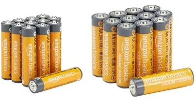 Amazon Basics - Paquete de 24 pilas alcalinas AA y AAA de alto rendimiento, 12 pilas AA y 12 pilas AAA, 1,5 voltios, vida útil de 10 años