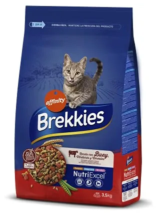 Brekkies Pienso para Gatos con Buey, Verduras y Cereales 3,5kg 3500 g