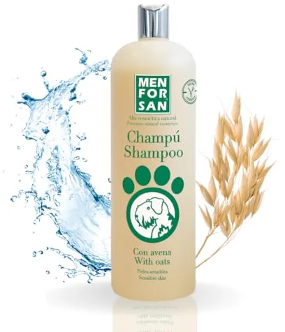 MENFORSAN Champú perros con Avena | Acción Suavizante y Calmante | Para Pieles Sensibles y Delicadas | Avena 100% Natural | Fragancia Suave | 1L