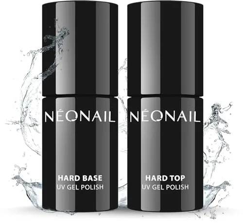NÉONAIL - Set de Capa Base y Capa Superior de Esmalte Duras - Hard Base y Hard Top, 7,2 ml - Uñas de Gel UV