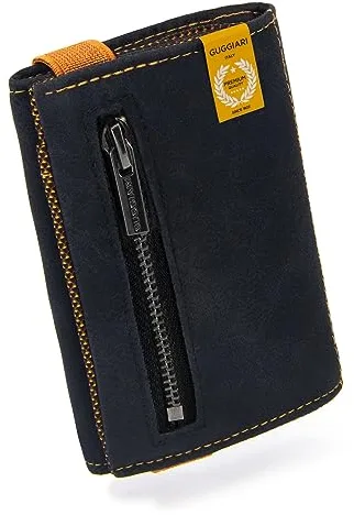 GUGGIARI® Cartera Hombre Cuero de Calidad –Cartera Suave con Monedero, Billetera y Tarjetero - Billeteras, Cartera RFID Antirrobo - Carteras, Billetera Hombre (Black & Rust)