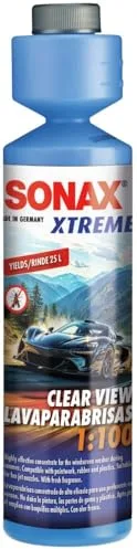 SONAX Xtreme Limpiacristales Concentrado 1:100 (250 ml) - Limpieza eficaz y Segura contra la Suciedad para limpiaparabrisas | N.° 02711410-820