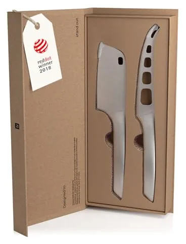 LARS NYSØM Juego de cuchillos para queso de 2 piezas I Juego de cuchillos de acero inoxidable (Stainless Steel)