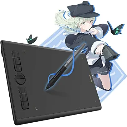 HUION Inspiroy H580X Tableta Gráfica, Tableta de Dibujo de Gráficos Digitales de 8x5 Pulgadas, Compatible con Android, 8 Teclas Express, Ideal para Pintar, Educación Remota y Oficina