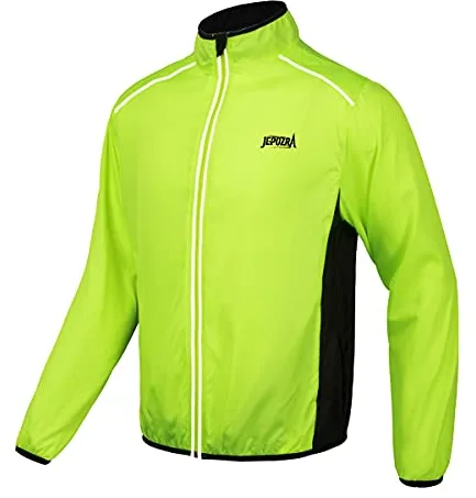 JEPOZRA Chaqueta Cortavientos Ciclismo Hombre MontañIsmo Reflectante Abrigo Transpirabl Ropa Deportiva Exteriores ProteccióN UV Manga Larga Correr Resistente Al Viento Yal Agua