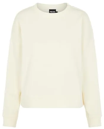 Pieces Sudadera Femenina PCCHILLI, White Pepper, M