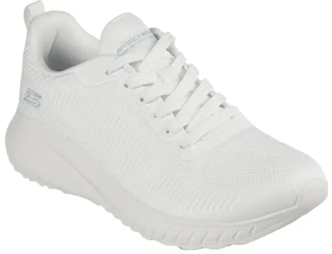 Skechers Bobs Squad Chaos Face Off, Zapatillas de Deporte Mujer, White Engineered Knit, 39 EU