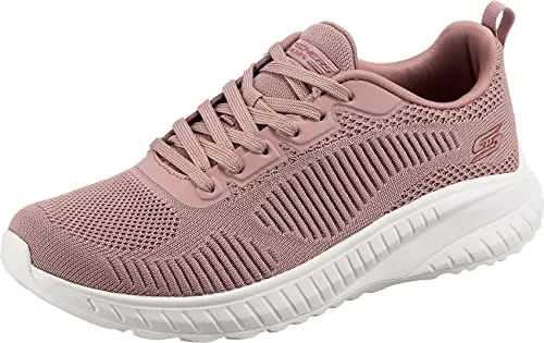Skechers Bobs Squad Chaos Face Off, Zapatillas de Deporte Mujer, Blush Engineered Knit, 38.5 EU