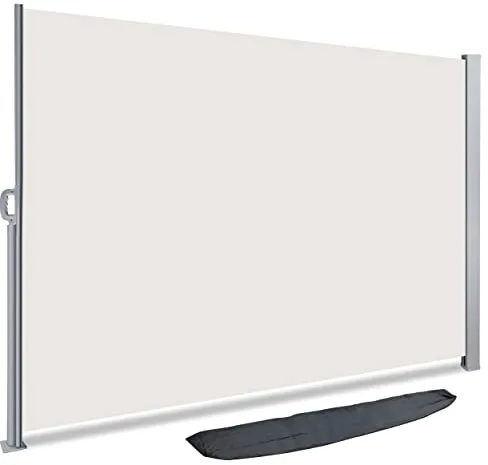 VOUNOT® Toldo Lateral Retráctil, Protege la Privacidad, Protector Solar a Prueba de Viento, para Balcón, Jardin, Terraza, 160 x 300cm, Beige