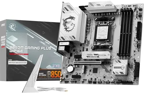 MSI Placa Base B850M Gaming Plus WIFI6E, mATX. Soporta procesadores AMD Ryzen 9000/8000/7000, AM5 - DDR5 Memory Boost 8200+ MT/s (OC), PCIe 4.0 x16, M.2 Gen5, Wi-Fi 6E, 2.5G LAN