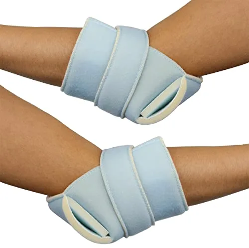 Mobiclinic, Par de taloneras antiescaras, Pack derecho e izquierdo, Para codo, Talón, Marca española, Prevención escaras, Algodón, Talla única, Ajustable, Lavable, Color azul