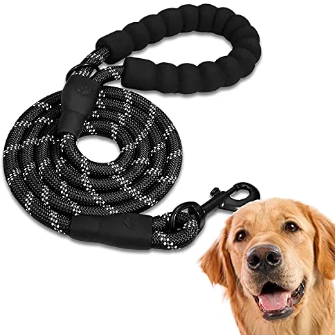 Edipets, Correa Perro, Correas para Perros, para Cachorro, Pequeños, Medianos y Grandes, 1,2 m, 1,5 m, 2,2 m, Correa Perro Adiestramiento (150 CM, Negro)