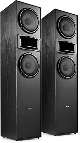 Fenton SHF700B - Par de Altavoces HiFi de Color Negro, Potencia de 400 W, woofer 2 x 6,5 Pulgadas, tecnología de 3 vías, terminales de Tornillo chapados en Oro, Patas de Goma Antideslizantes.