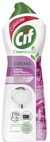 CIF Crema Limpiadora Rosa | Potente Limpiador de Superficies Multiusos Baño y Cocina | Con Fórmula Partículas de Limpieza 100% Naturales | Elimina el 100% de la Suciedad más Dificil. 650 ml.