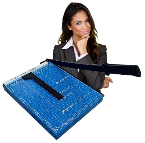 Ediesi, Guillotina de Papel, Cizalla, A4, Cortador de Papel, Profesional, Manual, Máxima Precisión, con Imán para una Sujeción Mejorada, 4 Colores Disponibles (Azul)