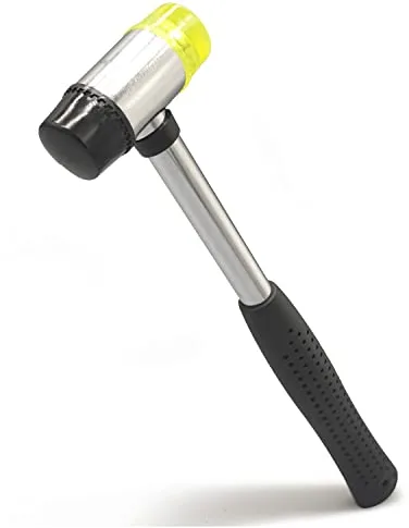 KAIHAOWIN Martillo de Goma 25 mm, 160 g, Maza de goma de doble cabeza desmontable, Martillo Goma con mango antichoque/antideslizante para Madera, Cuero, Artesanías, Plástico