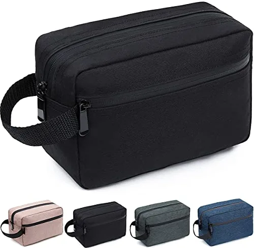FUNSEED Neceser de Viaje para Mujeres y Hombres, Bolsa de Afeitado para Accesorios de artículos de tocador, Bolsas de Almacenamiento Plegables con asa para cosméticos, brochas y Herramientas, Black