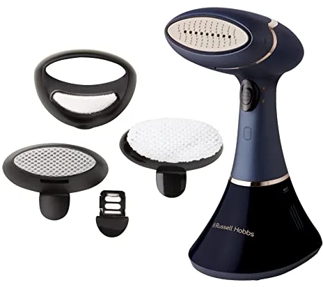 Russell Hobbs Plancha Vertical [1800W, 32g de generación de vapor] Steam Genie Aroma (suela cerámica, depósito 200 ml, 3 accesorios, difusor aroma, elimina arrugas, plancha y reduce olores) 28041-56