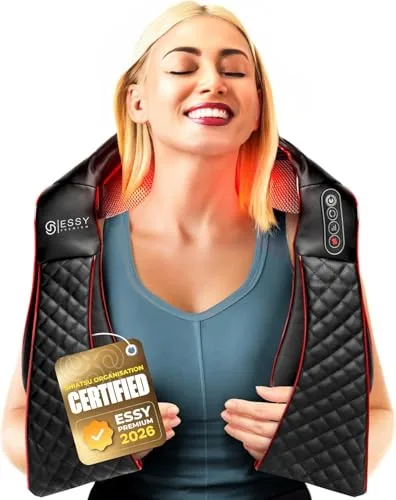 Essy Masajeador Cervical y Espalda Masajeador de Cuello y Hombros Maseajor Cervical y Espalda Masaje Cervical Shiatsu Masajes Espalda Cervicales (EU plug)