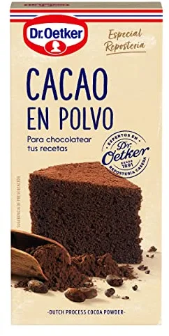 DR. OETKER Cacao en Polvo, Sin Azúcar Añadido y con Baja Acidez, Especial como Ingrediente o Decoración para Recetas de Repostería y Pastelería - Pack de 100 Gramos