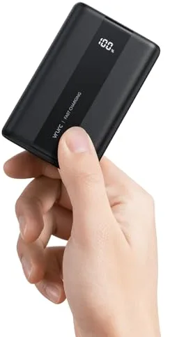 VRURC Batería Externa 20000mAh Mini Power Bank Carga Rapida 22.5W PD & QC 3.0 USB C Cargador Portatil compacta con 3 Entrada & 4 Salida Compatible con Smartphones