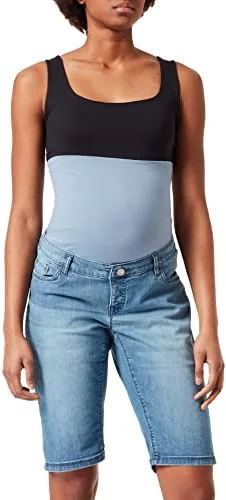 Noppies Maternity Jeans Shorts Over The Belly Latta Aged Blue, Pantalones Cortos de Jean Mujer, Aged Blue - P304, 26