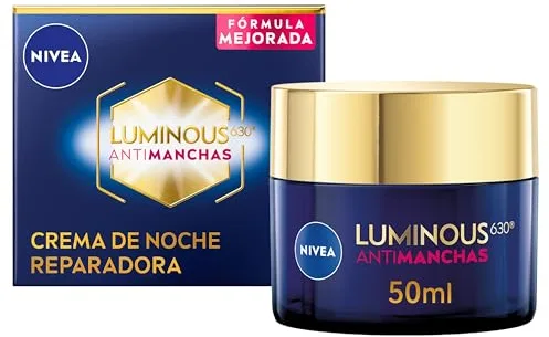 NIVEA Cellular Luminous630 - Crema de Noche - Crema Reparadora - Con Ácido Hialurónico y Thiamidol - Fórmula Antimanchas - Rostro, Cuello y Escote - Regenera y Revitaliza - Todo Tipo de Piel - 50 ml