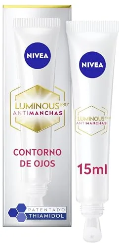 NIVEA Cellular Luminous630 - Contorno de Ojos - Crema Antimanchas - Con Ácido Hialurónico, Thiamidol y Cafeína - Antiedad - Crema Antiarrugas - Reduce Hinchazón y Ojeras - Todo Tipo de Pieles - 15 ml
