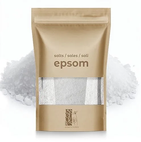 Essenciales Sales de Epsom 500g - Sulfato de Magnesio Desintoxica y Revitaliza. La Sal de Higuera mejora tu bienestar de forma natural