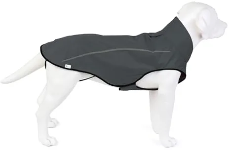 Milla de Vida Alta | Chubasquero para Perros | Ropa para Mascotas Ajustable e Impermeable | Chaqueta Impermeable Ligera con Raya Reflectante | Fácil de Poner (Gris Oscuro, XS)